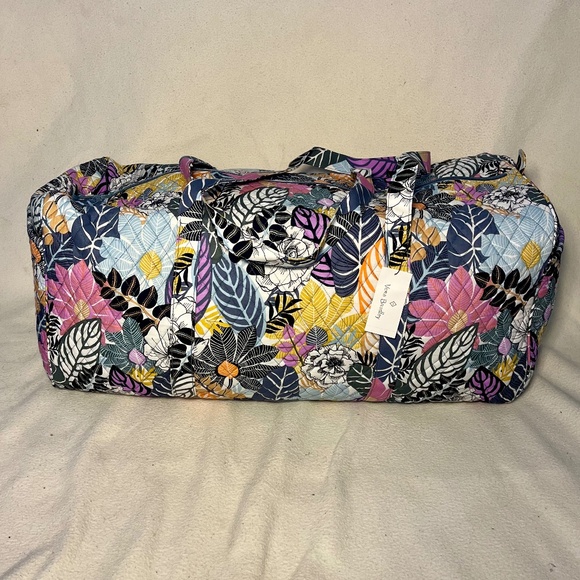 Vera Bradley Palm Floral Extra Large Duffel & Grand Travel Cosmetic Bag - Picture 2 of 7